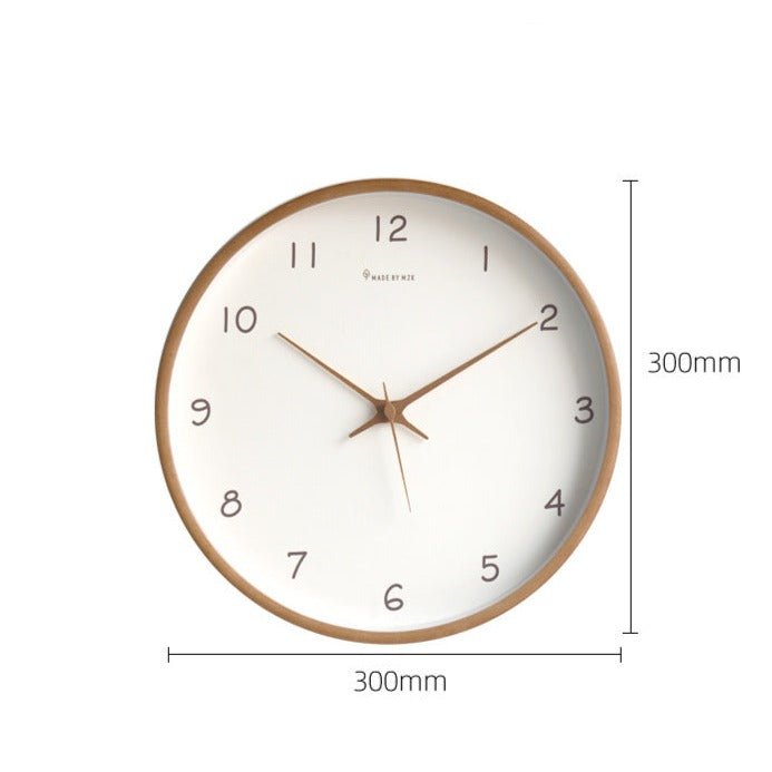 Lautlose Wanduhr aus Massivholz