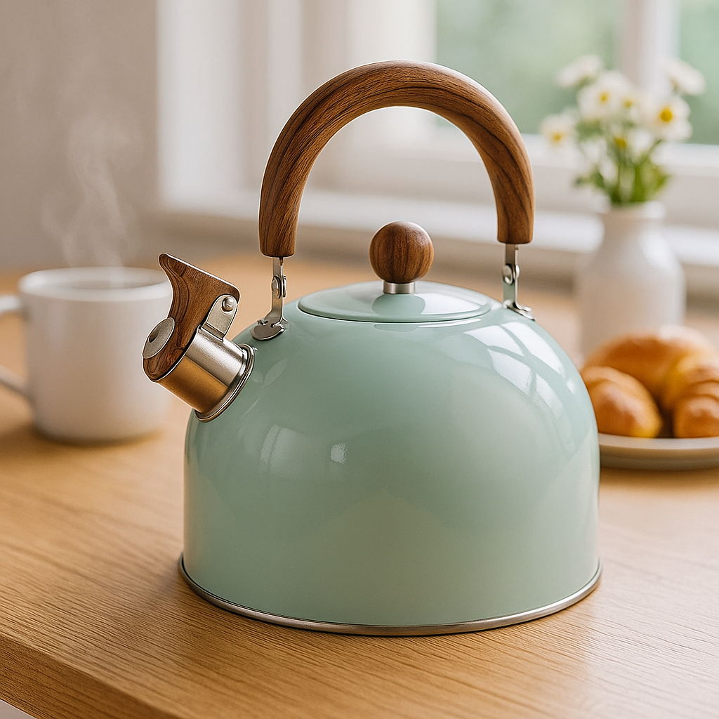 Edelstahl Wasserkessel mit Pfeife – 3L Teekessel für Herd und Induktion