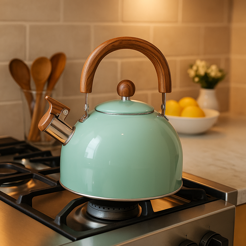 Edelstahl Wasserkessel mit Pfeife – 3L Teekessel für Herd und Induktion