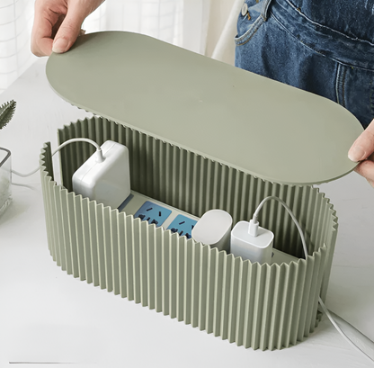 Kabelorganizer-Box mit Deckel – Macaron-Farben
