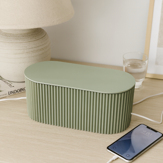 Kabelorganizer-Box mit Deckel – Macaron-Farben